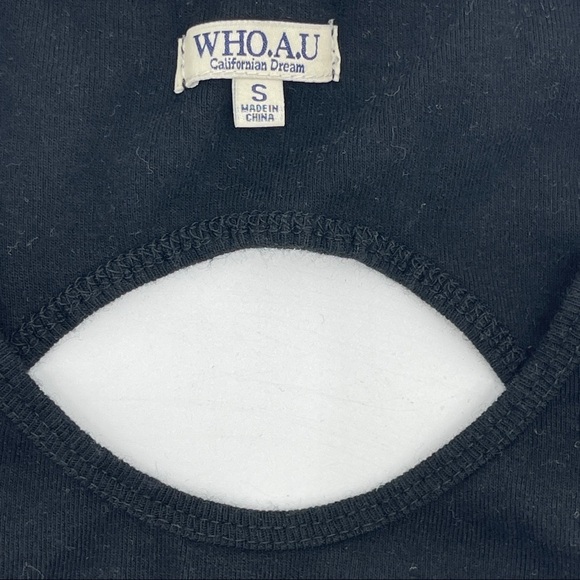 WHO.A.U Womens Cut Out Back Black Dress Size S - Picture 6 of 7